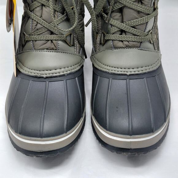 Northside Womens 9 Waterproof Insulated Snow Boot Olive Faux Fur Thinsulate - Picture 6 of 16